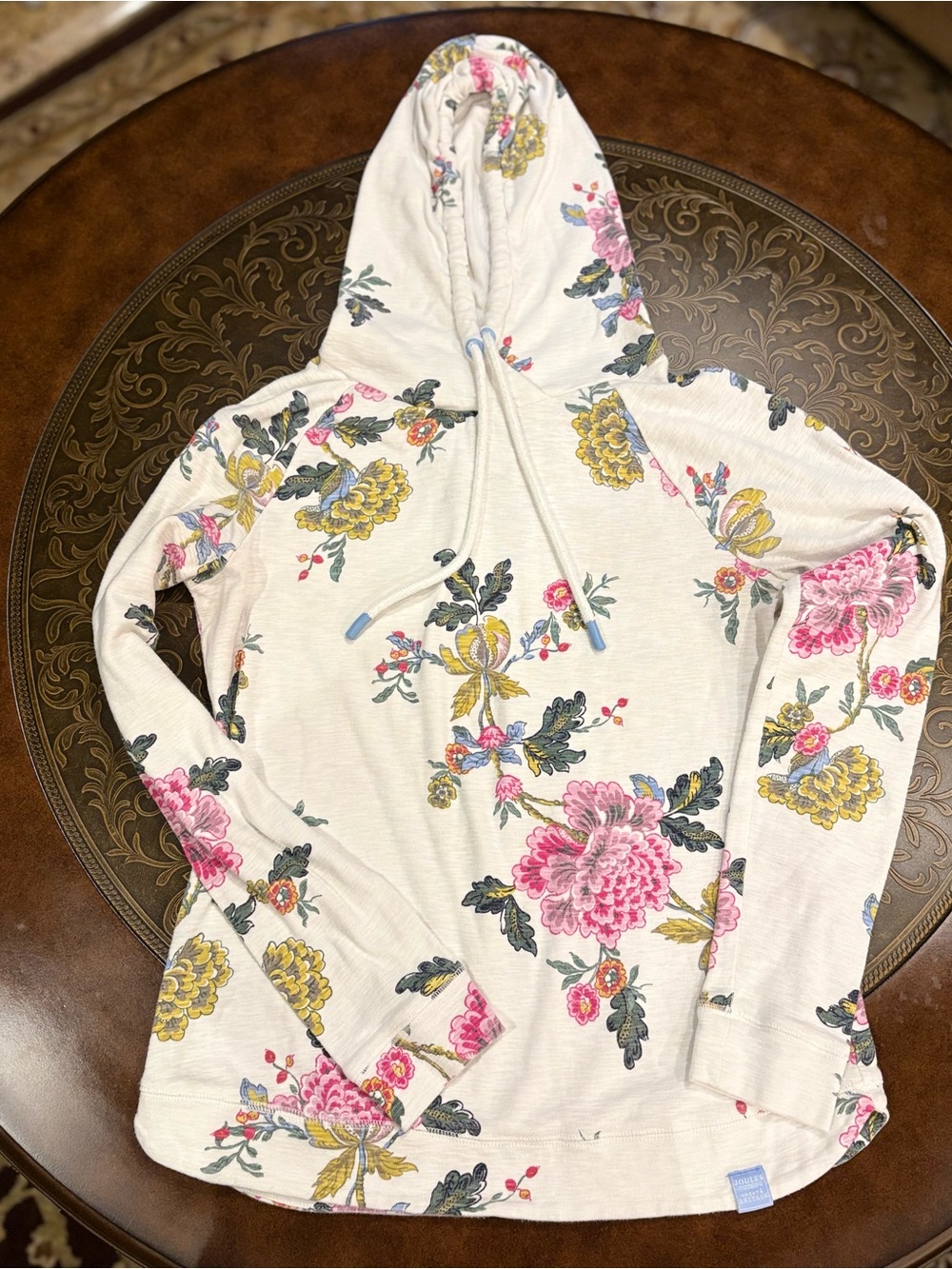 Joules ​Floral Print ​Hooded Sweatshirt - Size 10